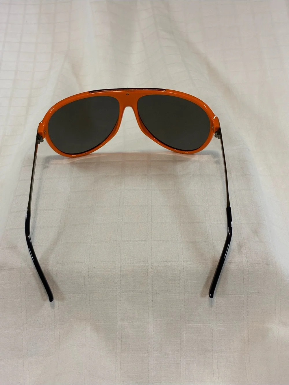 Kenneth Cole Reaction Black Sunglasses with Orange Trim and Blue Lenses